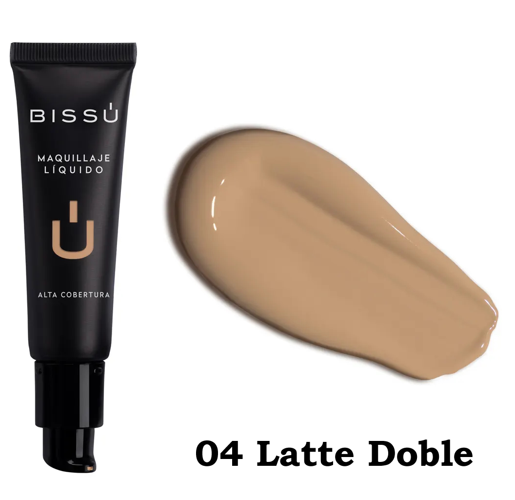 Bissú Maquillaje Líquido Alta Cobertura 04 Latte Doble