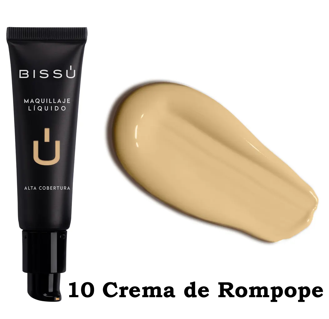Bissú Maquillaje Líquido Alta Cobertura 10 Crema de Rompope