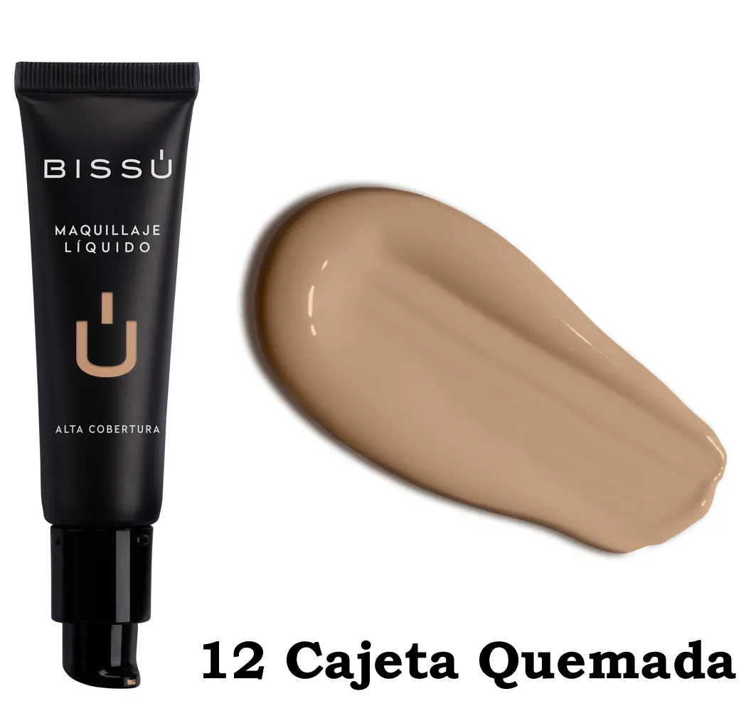 Bissú Maquillaje Líquido Alta Cobertura 12 Cajeta Quemada
